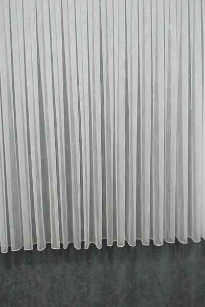 evihtiyaclarim by IOC Honeycomb Top Slub Linen Patterned Ultra Draped Patterned Tulle Curtain 1 X 2 Sparsely Pleated
