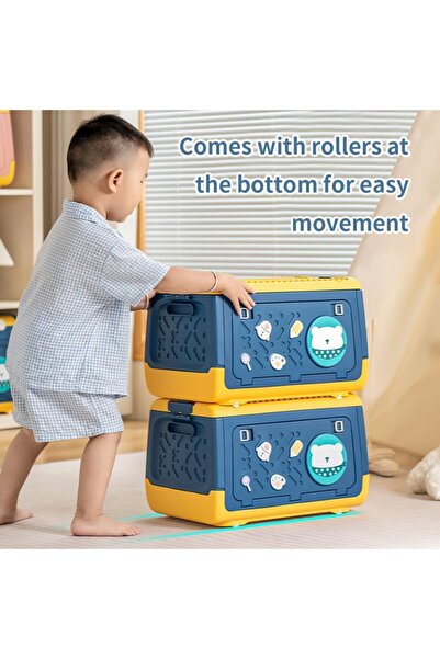 AutoFamily AUTO FAMILY Toy Plastic Storage Box for Kids 25L, Storage Containers Stackable Plastic Bins For Home