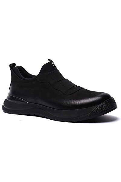 Pierre Cardin 61001 حذاء رجالي أسود من جلد النوبوك بنعل إيفا