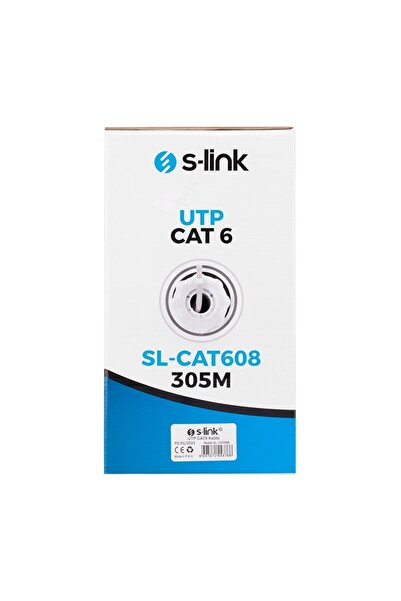 S-LINK Cat6 Gri CCA UTP Data Kablosu (305m)