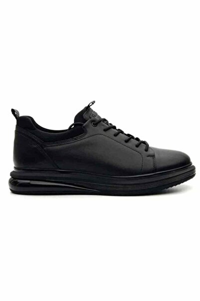 MARCOMEN 19596 Erkek Hakiki Deri Streç Siyah Casual Ayakkabı