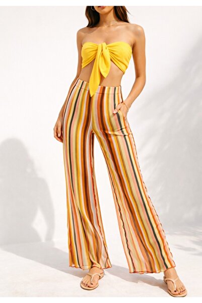 GODE Trico Textured Colorful Patterned Beach Pants