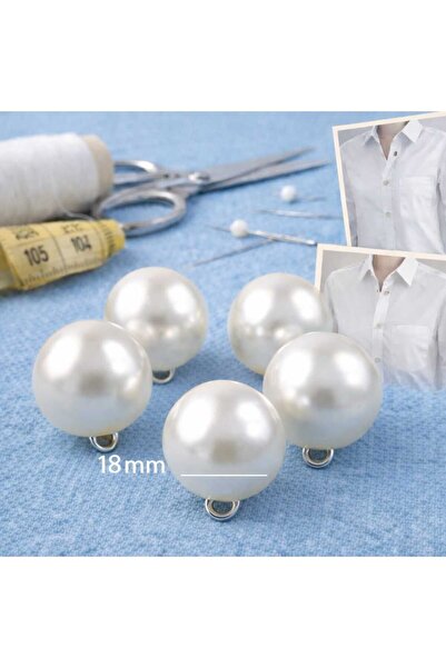 İMREN AKSESUAR Κουμπί Πέρλας 18 χιλιοστών 1 Πακέτο 6 Τεμάχια