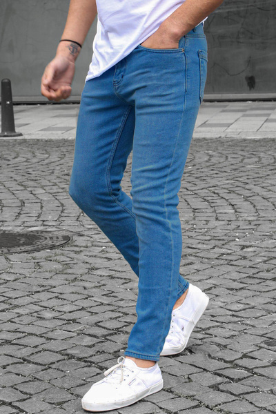 Madmext Ανδρικό τζιν σε στενή γραμμή, σκούρο μπλε, 5712