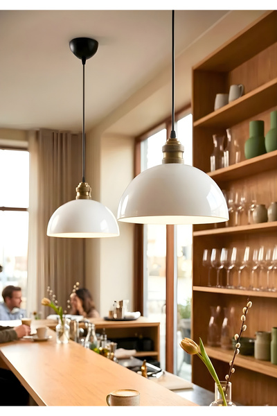 HOMİNG Swiss Beyaz Retro Metal Sarkıt Cafe Restoran 241778