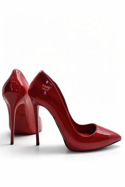 HAYYSHOES ANDROMEDA Kırmızı Rugan Hakiki Deri Astarlı Stiletto 1 Cm Gizli Pla...