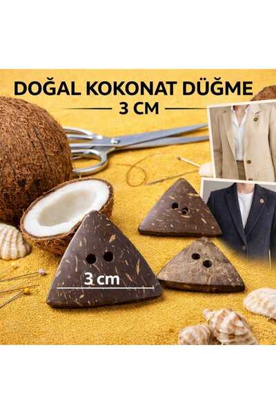 İMREN AKSESUAR Aksap Kokanat Doğal Düğme 3 Cm Genişliğinde Üçgen Şeklinde 1 P...