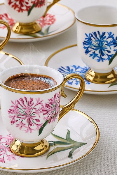 Aryıldız Daria 6 Kişilik Porselen Kahve Fincan Takımı - 90 ml