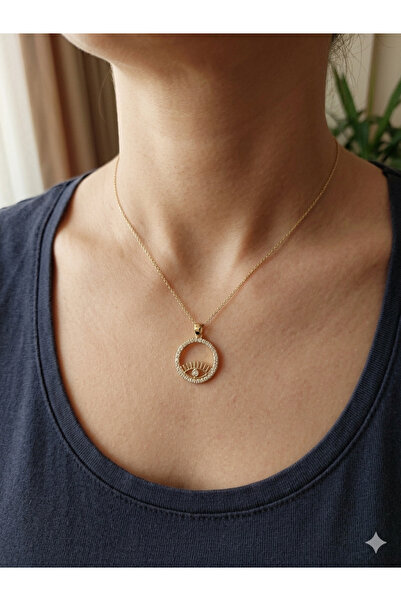 lavante butik kendini özel hisset Zircon Stone Eye-Shaped Evil Eye Necklace