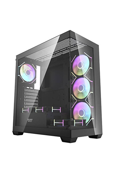 Dark Flash Carcasa PC Darkflash DS900 (negru) + 7 ventilatoare ARGB