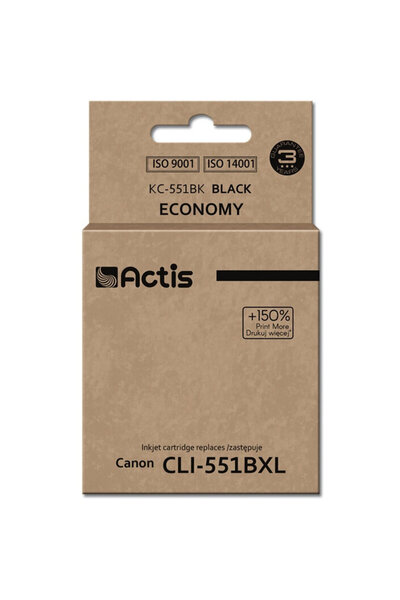 Actis Cartus Imprimanta Compatibil KC-551Bk; CLI-551Bk replacement; Standard;...