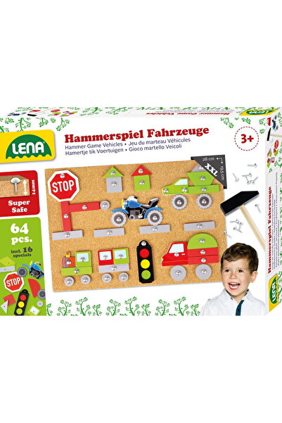 Lena ticaret Jucarie Educationala Set vehicule cu ciocan si cuie Lena, pentru...