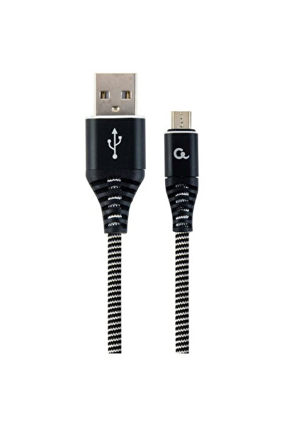 Gembird CC-USB2B-AMmBM-1M-BW Cablu Micro-USB premium, împletit din bumbac, pe...