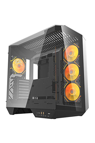 Dark Flash Carcasă PC Darkflash DY470 (negru) + 4 ventilatoare + suport GPU