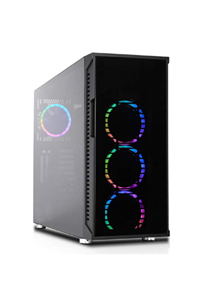 Nanoxia Carcasă PC A-RGB ATX cu panou frontal din sticlă, USB 3.1, ARGB și ODD