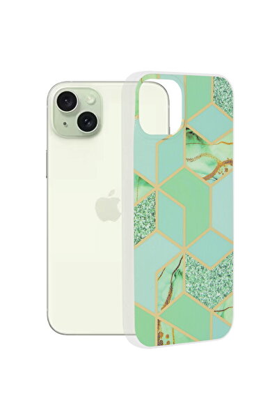Techsuit Carcasă pentru iPhone 15 Plus - Techsuit Marble Series - Verde Hex