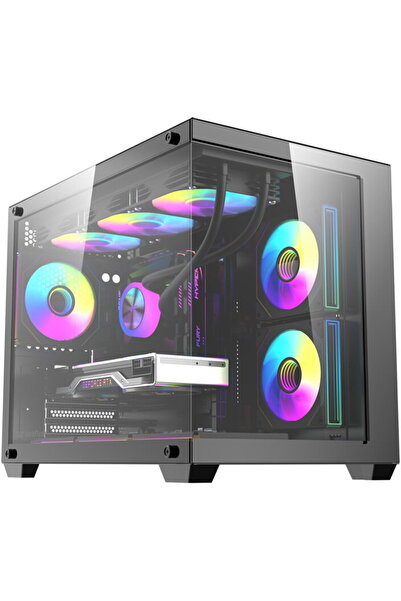 Dark Flash Carcasa PC Carcasă pentru computer DarkFlash B275 PRO (negru) + 6 ...