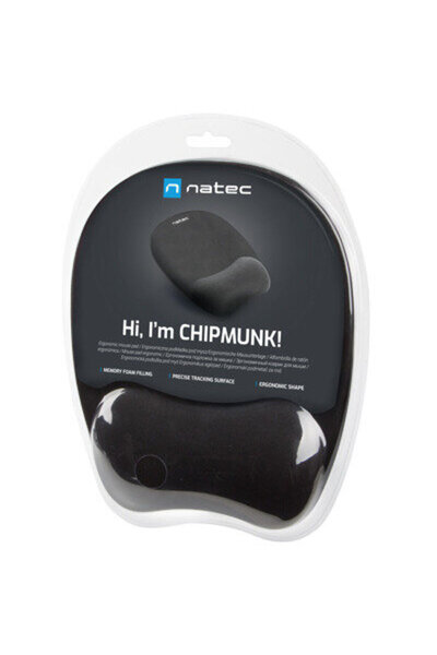 Natec Mousepad ergonomic, Natec, Spuma cu memorie/Textil, 230 x 200 mm, Negru