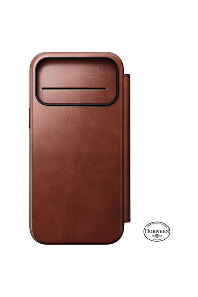 Nomad Husă din piele naturală Modern Leather Folio, maro, pentru iPhone 17 Pr...