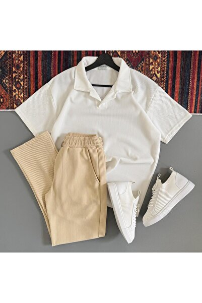 WENMİNG Ανδρικό Οθωμανικό Φούτερ με Κορδόνια, Καλοκαιρινό Σετ Μπλούζα-Παντελόνι