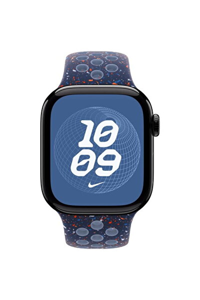 Apple Curea Smartwatch MGAX4ZM/A pentru Watch 42mm, Nike Sport Band, M/L (Alb...