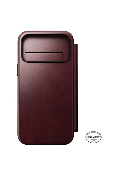 Nomad Husă din piele naturală Modern Leather Folio, burgund, compatibilă MagS...
