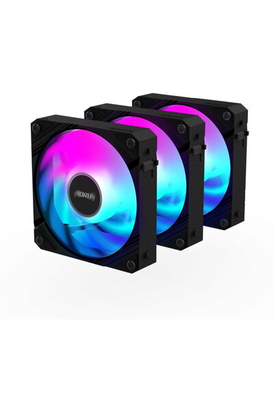 Gigabyte Kit 3 ventilatoare AORUS EZ CHAIN 120, ARGB, Negru