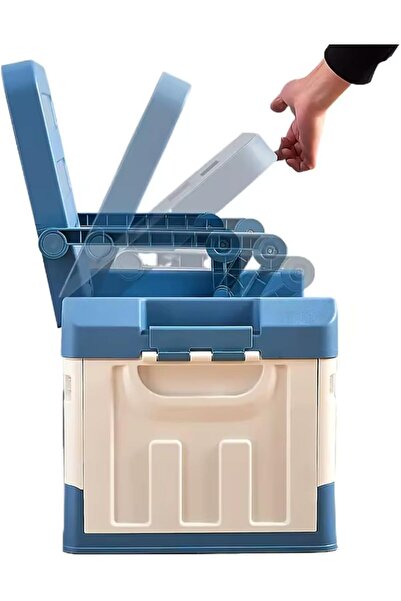 AutoFamily AUTO FAMILY Camping Plastic Storage Box with Lids 60L (Sky Blue)