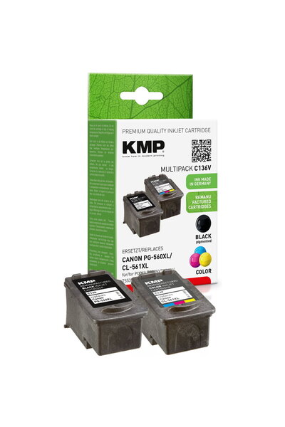 KMP Printer Cartridge Set of 2 printer cartridges, KMP, For Canon PG-560XL/CL...