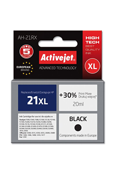 ActiveJet CERNEALĂ ACTIVEJET HP C9351A NEGRU (NR. 21XL)