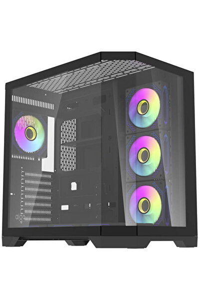Dark Flash Carcasa PC Darkflash FT418 PRO + 7 ventilatoare aRGB (negru)