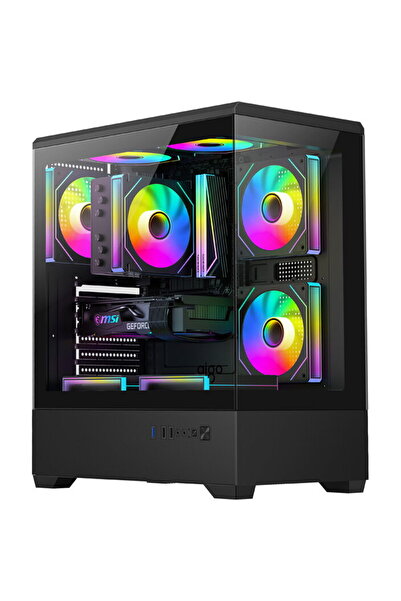 Dark Flash Carcasa PC DarkFlash Computer Case C365 Negru (+5 Ventilatoare)