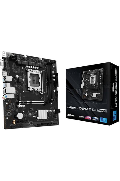 ASROCK Placa de Baza Placa de baza H610M-HDV/M.2 D5 GEN5, LGA1700, 2xDDR5, 12...