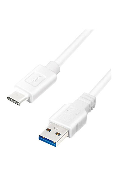 LogiLink Cablu de Date USB 3.2 Gen1x1 cable, USB-A male to USB-C male, white, 3m