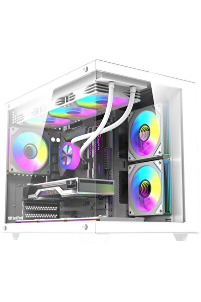 Dark Flash Carcasa PC DarkFlash Computer Case B275 Alb PRO (+6 Ventilatoare)