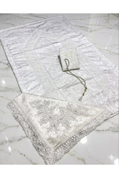 CONSTRAİN Σετ χαλιών προίκας 4 τεμαχίων γαλλικό βελούδινο με κορδόνια - Bride...