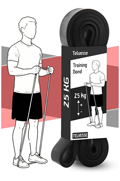 Telvesse Ζώνη αντίστασης 25 κιλών - Μαύρο λάστιχο για ανάπτυξη μυών, Fitness ...
