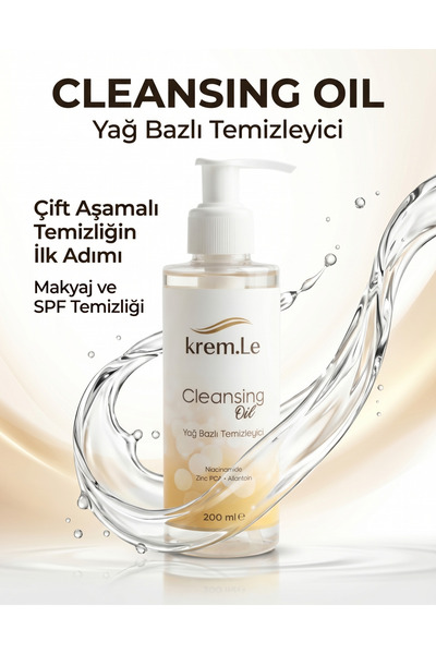 krem.Le Cleansing Oil Yağ Bazlı Yüz Temizleyici Makyaj ve Güneş Kremi Temizle...