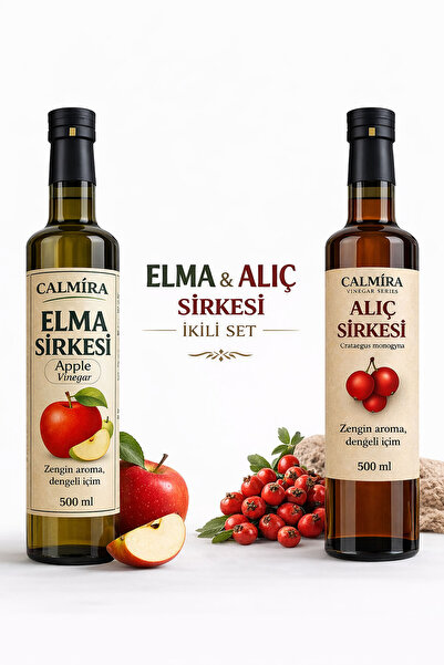 CALMİRA Alıç Sirkesi 500 ml Ve Elma Sirkesi 500 ml Seti 2'li