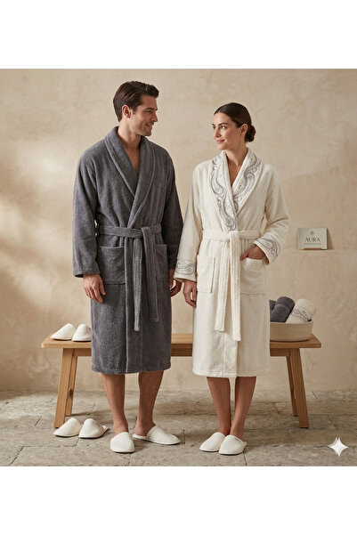 Özdilek Paısley Ασημί-κρεμ Ασημί Οικογενειακό Σετ