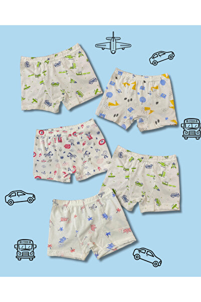 elmas kids Boxer pentru băiat din bumbac cu model de dinozaur, pachet de 5