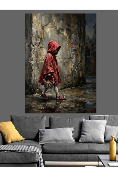 Artmeg Scufița Roșie pe Drumul Pădurii - Tablou decorativ din pânză - Masă di...