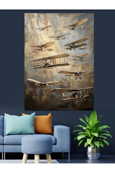 Artmeg Primele modele de avioane care zboară în cer Pânză decorativă - Tablou...