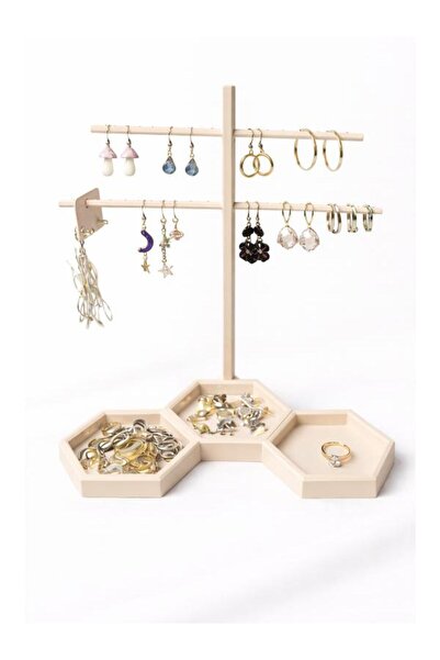 MisterionStudio Μπεζ Σκουλαρίκια - Βάση Αξεσουάρ, Οργανωτής