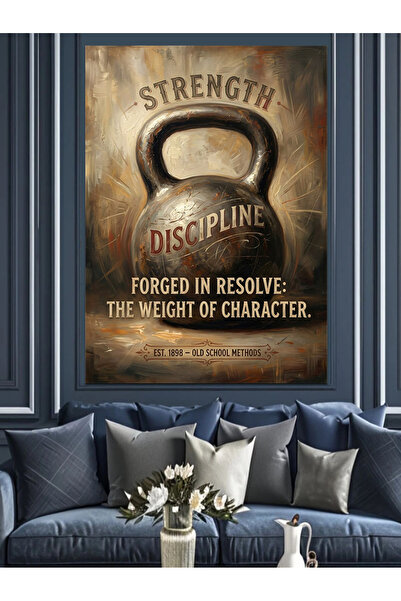 Artmeg Power and Discipline Motivation Board Decorative Canvas - Mdf Wood Table