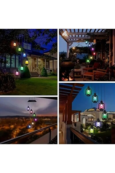YENİTECH Güneş Enerjili Lamba LED Asılı Fener Su Geçirmez Bahçe Avlu Veranda Dekoratif Renk Değiştiren Işık