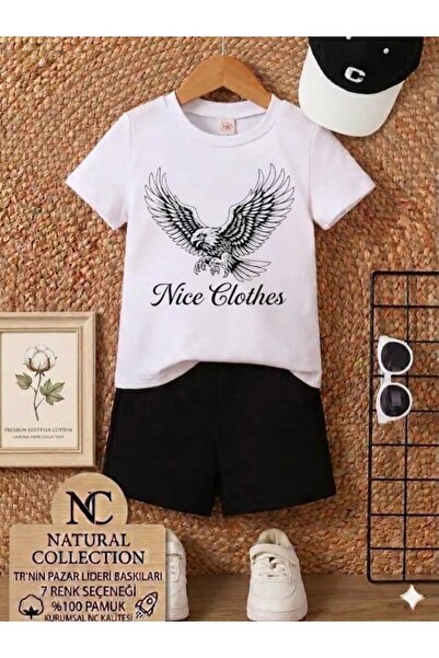Nice Clothes Tricou și pantaloni scurți de vară pentru copii, unisex (imprime...