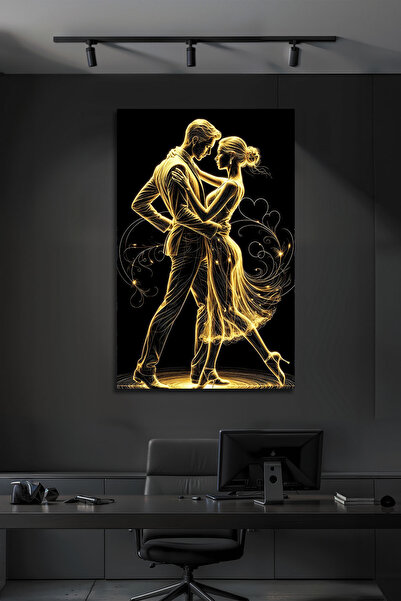 B&G DESIGN Figurină de cuplu dansând cu sclipiri aurii, de lux, pentru birou,...