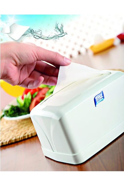 Hane216 Dispenser orizontal pentru șervețele / Cutie pentru șervețele / Alb -...