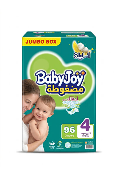 Baby Joy حفاضات بيبي جوي جامبو بوكس رقم 4 - 96 حفاضة